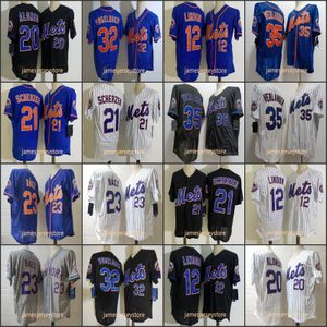 Camisas de beisebol 35 Verlander 32 Vogelbach 12 Lindor 21 Scherzer 20 Alonso 23 Baez Men Women Youth Youth