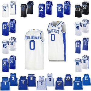 Kentucky Wildcats Basketball Jersey NCAA College Antonio Reeves Rob Dillingham Tre Mitchell D.J. Wagner Reed Sheppard Edwards Thiero Bradshaw Tshiebwe Clarke Maxey