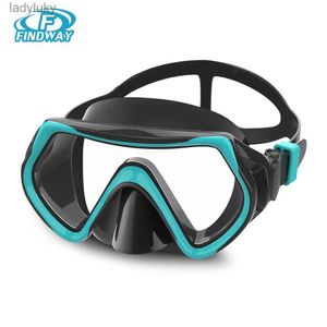 Diving Masks Findway Adult Diving Goggles Anti-Fog Tempered Glass 180 Vision Diving Mask Swimming Goggles Pool Seaside EquipmentL240122