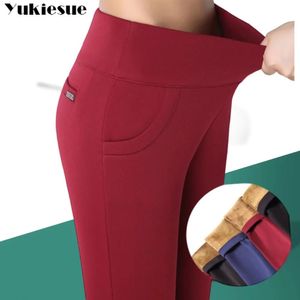 Capris Autumn Winter plus tjock sammet varma leggings elastiska höga midja kvinnor byxor kvinnliga smala kvinnors casual byxor kvinnliga byxor