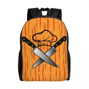 Backpack Funny Cooking Skull Knife Chef Laptop Women Men Casual Bookbag For College School Student Bags