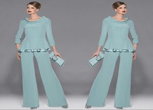 Elegant Mother039s Suit Beaded Mother Of The Bride Pant Suits Two Pieces Plus Size Formal Special Occasion Wear56155803218055