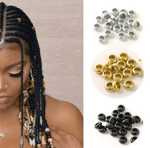 50 200 st afrikanska hårringar manschetter rör charms dreadlock fruktar flätor smycken dekoration tillbehör guld silver pärlor 2207202726433