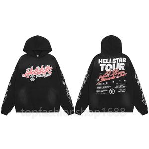 Designer Hellstar Hoodie Men's Sweatshirts High Street Sports Hoodie Hellstars American Retro Mud Print Y2K Hooded Loose Hip Hop Hoody and Fleared Pants 7849 2822