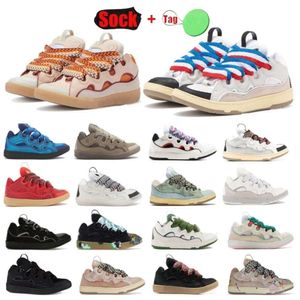 Designer 90-tals trottoarkant sneakers lavisskor läder skate låga topptränare män kvinnor snörning gummi nappa extraordinär platt plattform scarpe schuhe chaussures