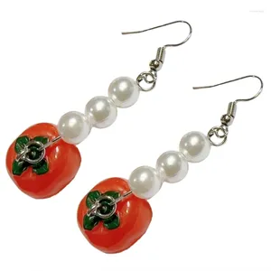 Dangle Earrings Unique Resin Fashion Pearl Persimmon Jewelry