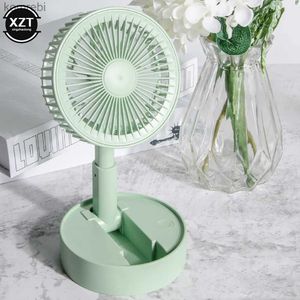 Electric Fans Portable Fan USB Charging Handheld Folding Telescopic Fan Desktop Low Noise Summer Cooling Electric Fans For Office Housel HouselyL240122