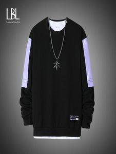 Büyük Boy Crewneck Sweatshirt Erkekler 2020 Bahar Katı Hip Hop Japon Sokak Giyim Sakatı Sarı Hoodie Erkekler Sweatshirts Erkek CX2003528120