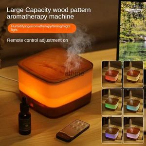 Luftfuktare gränsöverskridande träkorn aroma maskin hem eterisk olja diffusor luftfuktare sju färg atmosfär ljus med fjärrkontroll yq240122