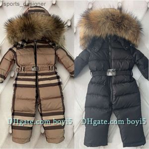 Baby One Piece Down Jacket Puffer Jacket för pojkar och flickor Nyfödd varm jacka Natural Päls krage Vit duck ner Filling Outwear Down Coat for Child Christmas''g''W22X