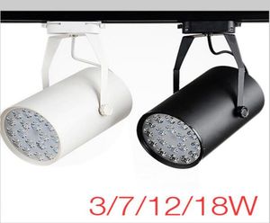 High Power LED Track Light 3W 7W 12W 18W Track Rail Aluminium Spotlight Lamp för kommersiella butikskontor Hembelysning6473697