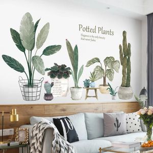 Adesivos de parede Plantas de primavera modernas personalizadas à prova d'água moda verde criativo muraux decoração de quarto ec50qt