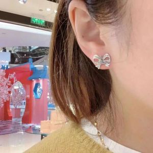 Viviennes Westwoods Bow Zircon Earrings女性用ライトラグジュアリーセンスデザイン甘い気質パーソナライズされたイヤリングイヤリング