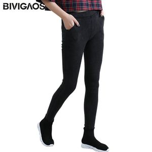 Capris bivigaos kadınlar eğimli cep yıkanmış kot pantolon tayt kalem pantolon elastik denim tozluk skinny jeans jeggings kadın pantolon