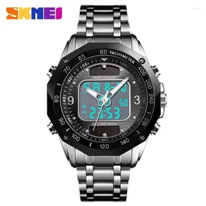 Relógios de pulso Skmei Sport Relógios Homens Solar LED Digital Quartz Watch Multifuncional Homens Relógio Aço À Prova D 'Água Pulso Relojes Hombre