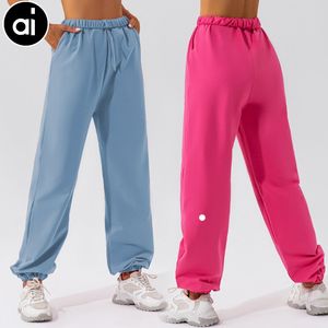 AL Yoga-Jogginghose, lockere Taille, volle Länge, Sporthose, Damen, Street Dance, lässig, Kordelzug, lose Übergröße, Fitnessstudio, Laternenhose, Studio-to-Street-Jogginghose889