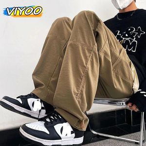 Мужские брюки Y2K, одежда, мешковатые коричневые брюки-карго, черные брюки на шнурке, спортивные штаны, спортивная одежда для мужчин, корейский стиль