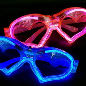 Sunglasses 1PC Heart Shaped Led Glasses Neon Party Flashing Glowing Luminous Novelty Gift Glow Bright Light Supplies