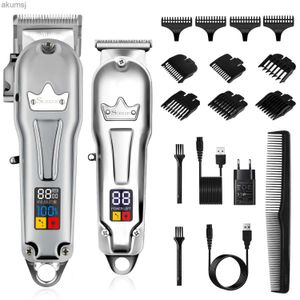 Haarschneidemaschinen Surker Professionelle Haarschneidemaschine Herren Haarschneidemaschine Set Elektrische Schnurlose Haare für Friseur USB-Aufladung YQ240122