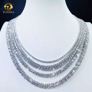 Preço de fábrica tamanho completo pulseira de tênis moissanite colar passar diamante testador corrente de tênis 925 prata esterlina