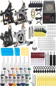 Tattoo Machine Complete Kit Coil Set Power Supply Needles Professional for Beginner Starter 2209235038952