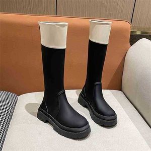 Boots Dress Shoes Womens Autumn Winter New Thick Ytmtloy Knee High Zipper Round Toe Square Heel Botine De Mujer Rubber Sexy Fashion