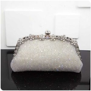 Sacchetti per banchetti di moda mulino abito da sera da sera con diamante che incorpora una borsa a cavallo diagonale a spalla singola