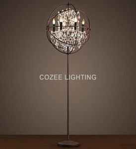 Golvlampor Vintage Crystal Lamp Standing Lysning LED Orb Cristal Light Indoor Home Restaurant Living and Dining Room9340135