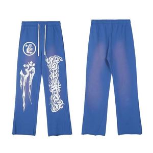 HellStar Pants Tracksuit botton bawełna szara czarna litera drukowana grafika luźna zamsz z kapturem z kapturem z kapturem z kapturem streetwear streetwear setny