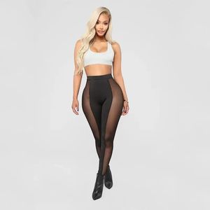 Capris Zkyzwxレギンス女性服パンタロンメッシュセクシーな獣医ファムスキニーパンツクラブ衣装