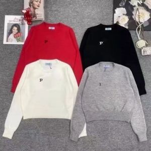 cashmere sweater women Embroidery Jacquard Letter Pullover Autumn winter letter knitwear women sweater Casual Round Crow Neck Long Sleeve knit sweater