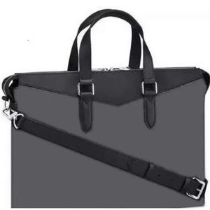 CLASSIC BRANDED MEN Black Letter EXPLORER Briefcase M40566 Bags Gentleman Black Leather Laptop Bag Male Shoulder Briefcases bags