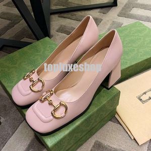 High shoes Heel Sandals Summer Classic Thick Heel Sandals Comfortable Genuine Leather Single Shoes 7.5cm luxury Party Sexy Mid Heel Office Shoes no20001