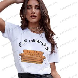 Women's T-Shirt Plus-size Women's Dress New Harajuku Summer Fashion Casual Friends TV Print Kawaii Best Friends Shirt T-shirt Women's Clothes T240122