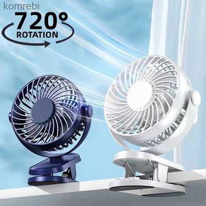 Ventilatori elettrici Ventilatore a clip USB ultra silenzioso Mini ventilatore a clip portatile muto Girevole da 720 gradi Ventola forte Ventola di raffreddamento da tavolo Raffreddatore d'aria estivoL240122