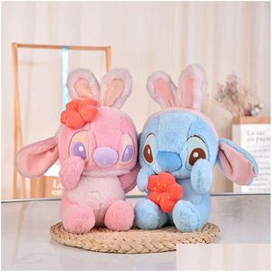 Fyllda plyschdjur grossist söta kaninöron floret stitch p playmate childrens spel semester presentrum dekor droppe leverans leksaker gi ot85i