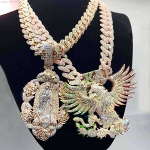 Fabryczny początkowy wisiorek lodowany biżuteria Złota Plane VVS Moissanite Diamonds Cuban Chain 3D Niestandardowa nazwa Hip Hop List Dfdr