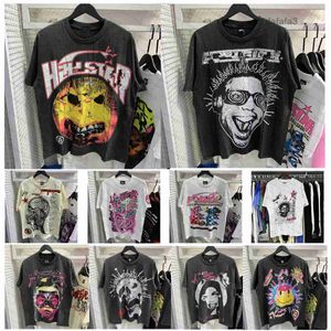 Hellstar skjorta långärmad designer män röda skjortor lila besättning hals kort bomullsbrev tryckt grafisk tee löst montering plus size hell stjärna t thirt oduo