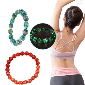 Charme Pulseiras Alta Vibração Lua Cristal Cura Pulseira Moonstone Luminosa Frisada Para Mulheres Homens Presentes