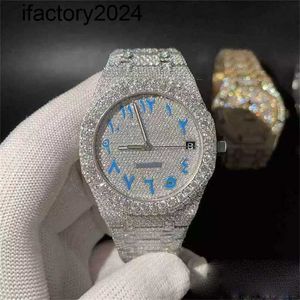 AP Watch Diamond Moissanit buzlu Out Test VVS MENS SIER DIAMAMS PASS EN İYİ KALİTE ETA hareketi 904L Steinls Çelik Safir Su Geçirmez