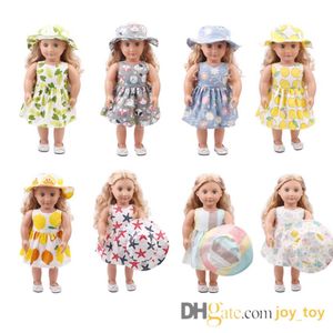 9 Styles 18 inch Doll One Piece Dress with Hat for 18 inch Doll Cloth Apparel8713734