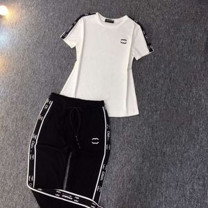 Summer Projektantka Mody Sportswear Kobiety Zestaw Graficzny Letter Casual Loose Strall Pants Dwuczęściowe zestawy