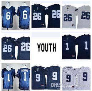 2019 Penn Eyaleti Nittany Lions #26 Saquon Barkley 9 Trace McSorley 1 Joe Paterno lacivert Beyaz PSU Jersey Erkekler Kolej Jerseys8796312