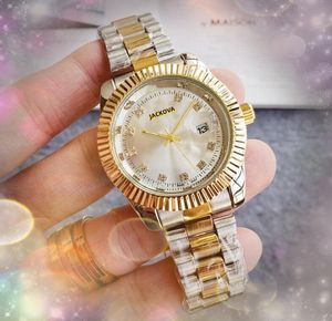 Luxury Mens Day Date Watches 41mm High Quality Diamods Dot Bezel Dweller Clock All rostfritt stål Klocka kvarts Auto Datum Super armbandsur Montre de Luxe gåvor