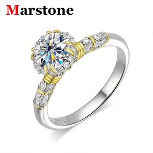 Ringe 1CT d Moissanit Diamant Vvs1 Ringe für Frauen Engagement Hochzeit jüdy mit GRA 925 Sterling Sliver Plated 18K Diamond Ring