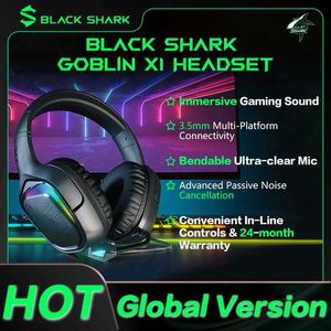 Zestaw słuchawkowy Zestaw słuchawkowy Black Shark Gaming Goblin X1 All-In-w-1 słuchawki do gier z ultra czystym mikrofonem Dynamiczny sterownik 50 mm J240123