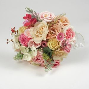 装飾的な花1パック人工シルクフラワーヘッド / DIYブーケ用のミックス素材フローラルアレンジメントテーブルセンターピースの装飾を作る
