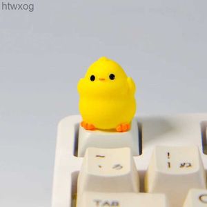 Teclados MiFuny Yellow Chick Keycaps Bonito 3D Resina Teclado Cap XDA Perfil Personalizado Handmade KeyCap para Acessórios de Teclado Mecânico YQ240123