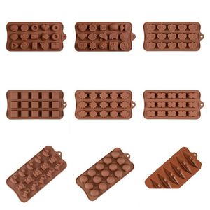 Moldes de cozimento Mtiple estilo bolo de chocolate molde sile fondant moldes para ferramenta diy 12857 gota entrega casa jardim cozinha jantar bar assar dhhgs