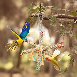 Andra fågelförsörjningar papegoja rep flexibla bur leksaker för kärleksfåglar små fåglar